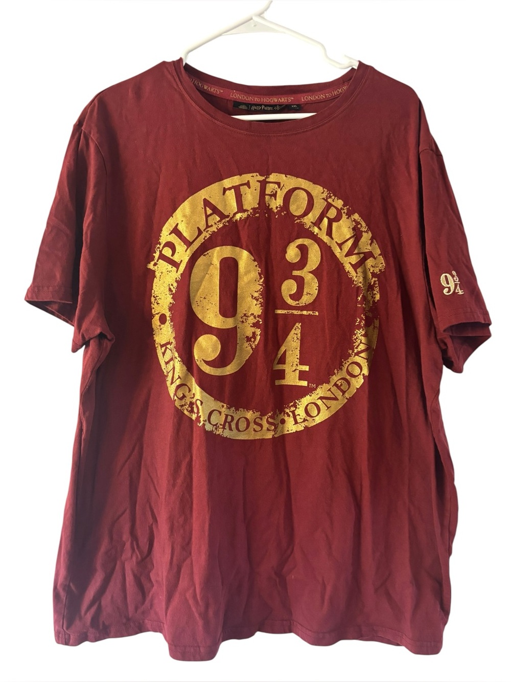 Wizarding World Harry Potter Platform 9 3/4 Burgundy T-shirt Size‎ XXL